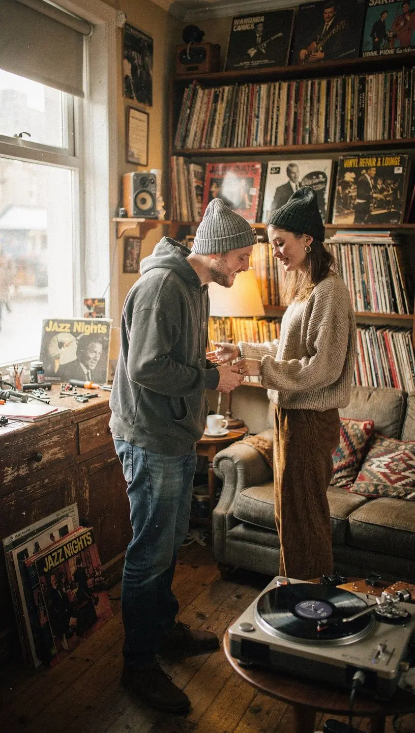 Anatomy diagram of a vinyl turntable components